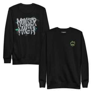 Monster High Lunar Glow Logo Embroidered Black Sweatshirt