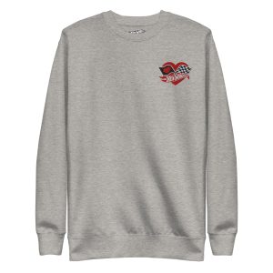 Hot Wheels Checkered Hearts Embroidered Gray Sweatshirt